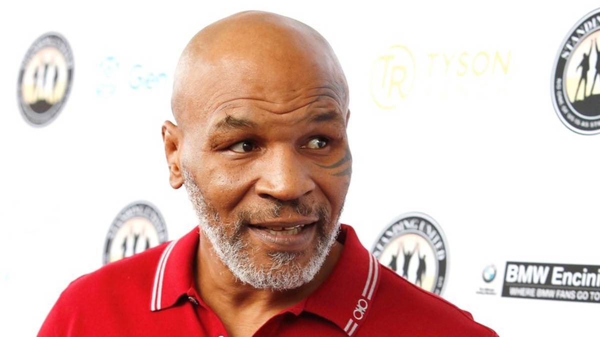 Portret Mike'a Tysona, starszego mężczyzny z łysą głową i siwą brodą, ubranego w czerwoną koszulkę polo.