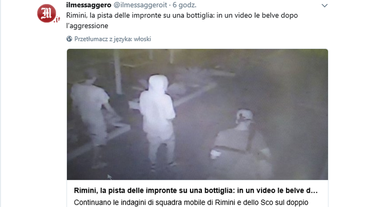 Kamery monitoringu nagrały sprawców napadu w Rimini. Włoskie media publikują ich wizerunek