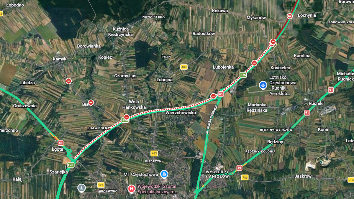 Tragiczny wypadek na autostradzie A1 koło Mykanowa