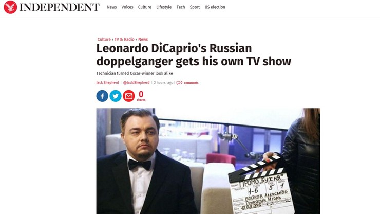 Rosyjska wersja DiCaprio. Sobowtór aktora dostał swój program w telewizji