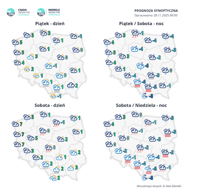 Pogoda w weekend się uspokoi, choć w nocy cały czas będzie mroźnie