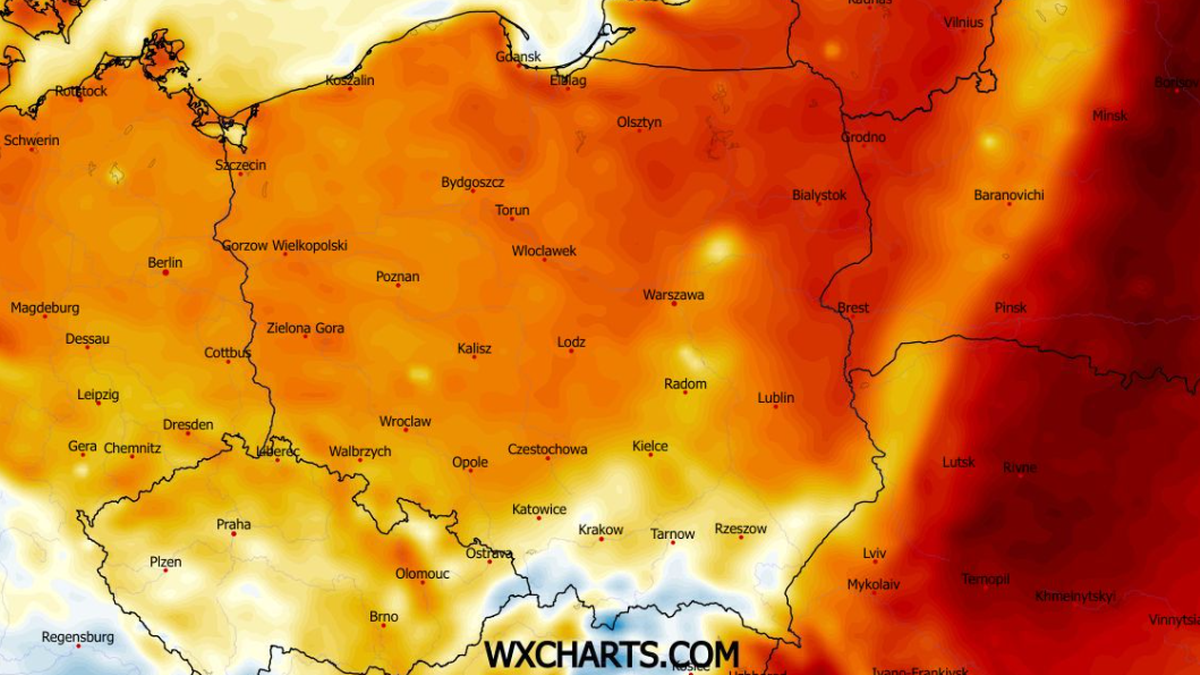 We wtorek wciąż dodatnia anomalia temperatury będzie wysoka, jednak będzie chłodniej niż pod koniec obecnego tygodnia