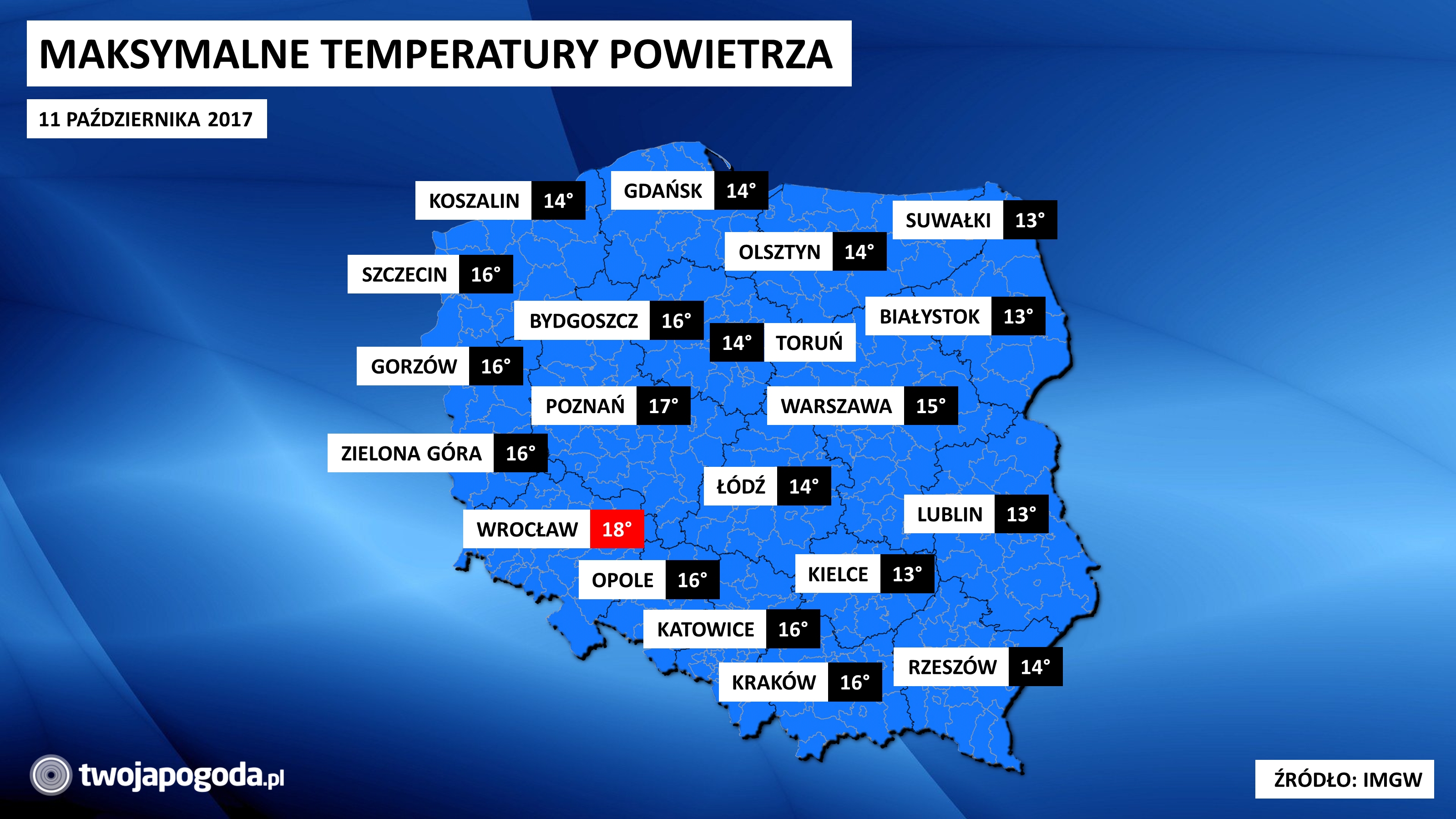 18 stopni na Dolnym Śląsku