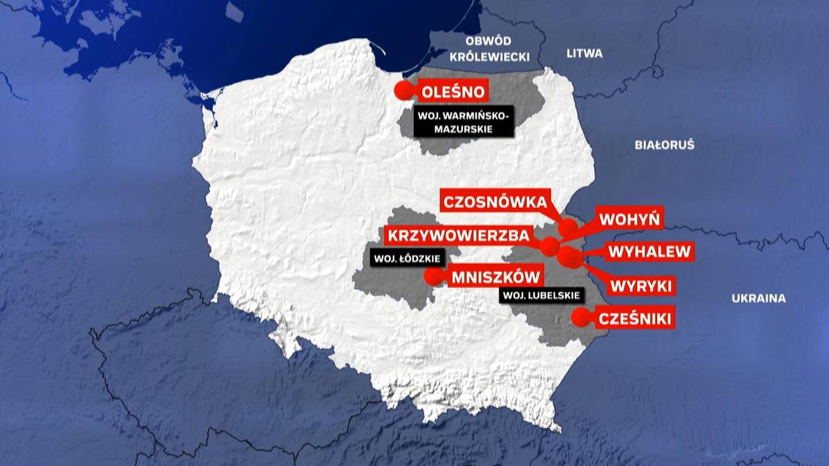 To tu spadły rosyjskie drony. Szczątki w kilku województwach [MAPA]
