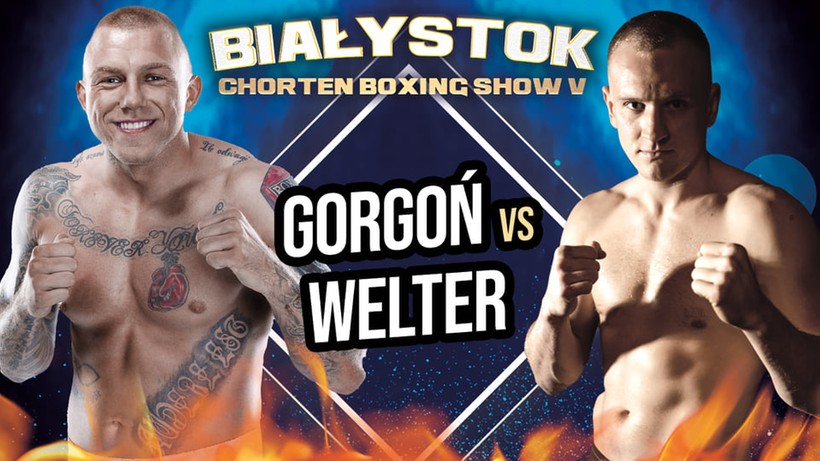 Przemysław Gorgoń i Karol Welter w walce wieczoru Białystok Chorten Boxing Show 5