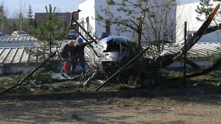 Wypadek helikoptera w Suwałkach. Dwie osoby ranne
