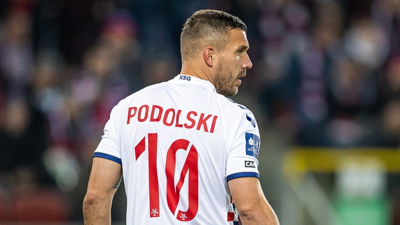 Gol Lukasa Podolskiego w meczu Górnik Zabrze - Legia Warszawa