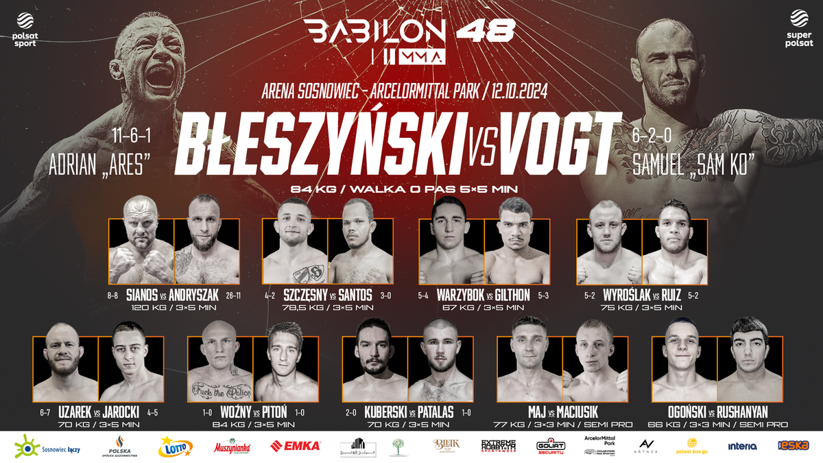 Babilon MMA 48 w Sosnowcu. Andryszak: "Sianos to nieprzewidywalny fizol, nie będzie kalkulacji".  Sianos: "Walka sztos. Wygra ten, kto pierwszy trafi"