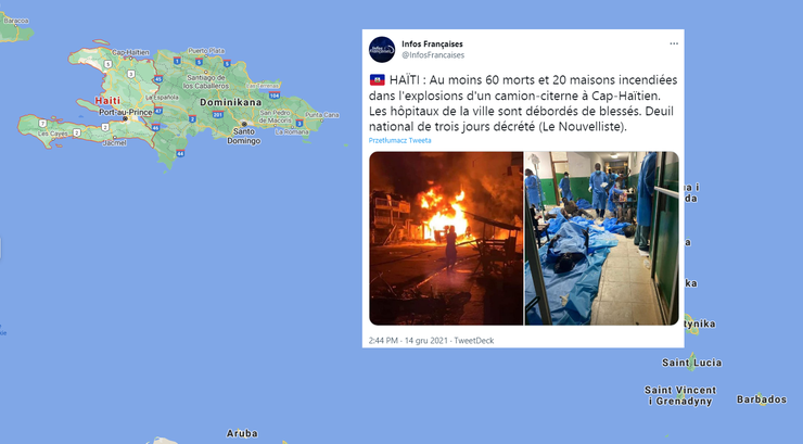 Haiti. Chcieli ukraść paliwo z cysterny. 60 osób nie żyje
