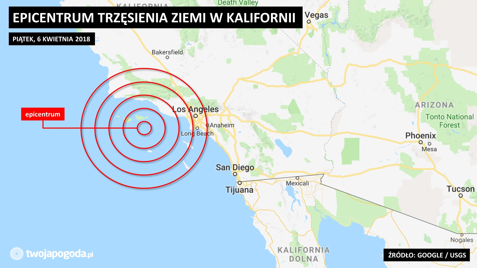 Wstrząs w rejonie Los Angeles