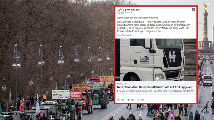 Nazistowskie symbole na traktorach i ciężarówce. Skandal w Niemczech bada policja