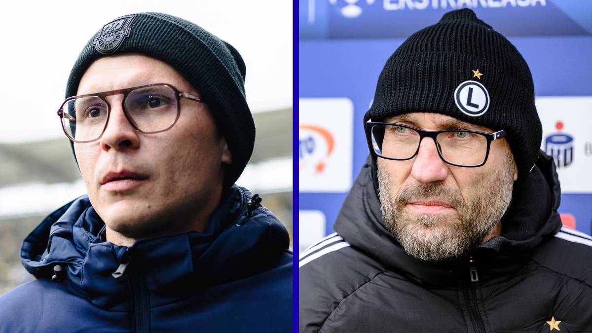 Dwa portrety mężczyzn w czapkach zimowych i okularach.