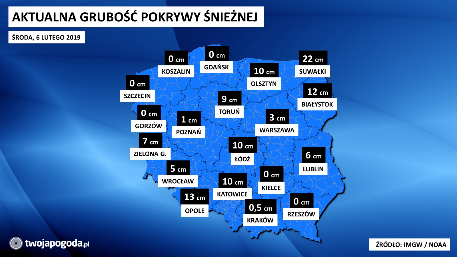 Gdzie i ile leży śniegu?