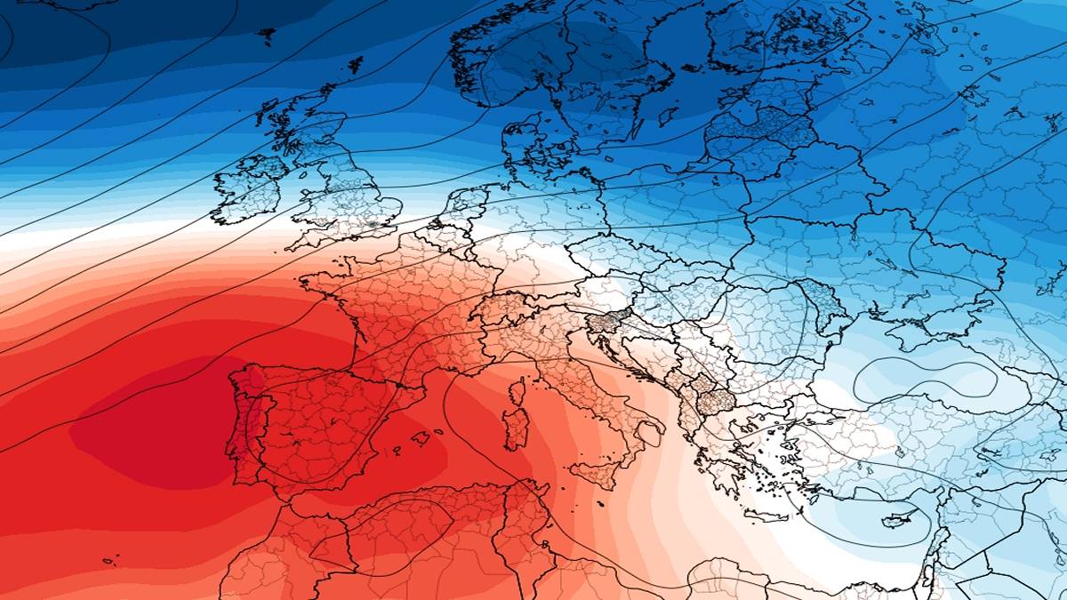 Niebieski obszar oznacza obniżone ciśnienie zimą. Fot. tropicaltidbits.com