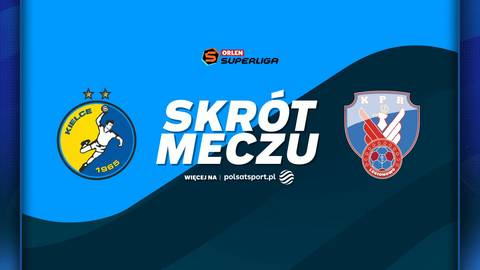 Logo Industria Kielce i Zepter KPR Legionowo obok napisu SKR&Oacute;T MECZU.