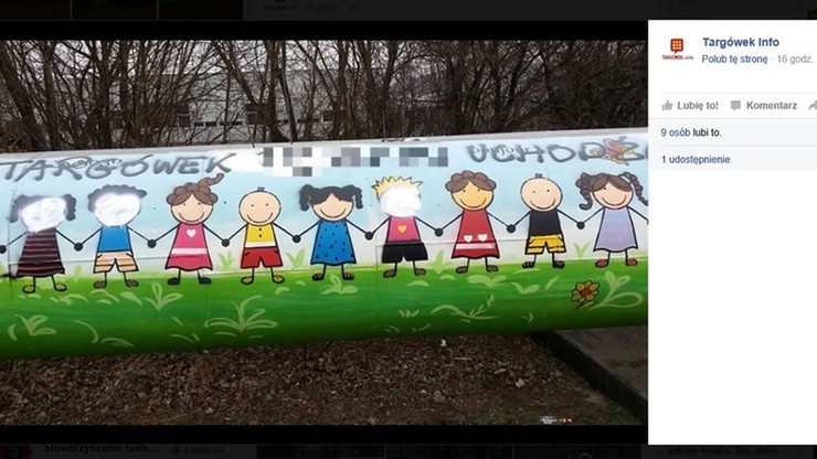 "Biały Targówek pie…li uchodźców". Zniszczono mural namalowany przez dzieci