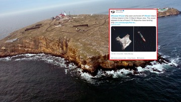 Zdjęcie satelitarne Wyspy Węży. Widać zniszczenia po ataku rosyjskiego okrętu