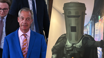 Wybory w Wielkiej Brytanii. Przeciwnikiem Farage'a komik w hełmie