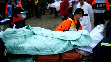 Wzrosła liczba ofiar trzęsienia ziemi na Tajwanie. Zginęły 92 osoby