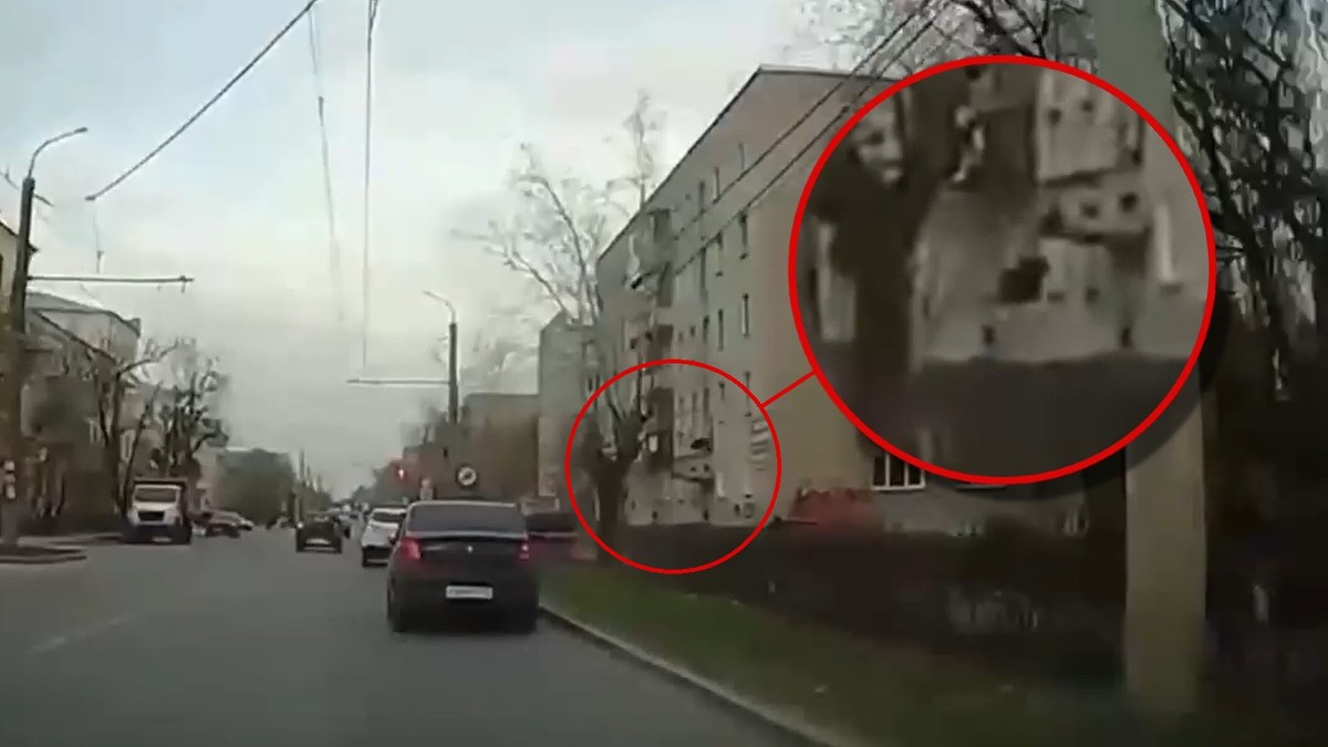 Russia: threw the TV into the street.  The package fell on a passing woman