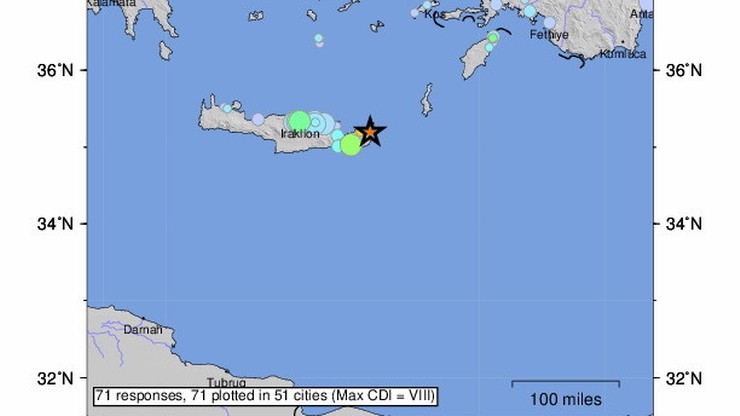 Grecja. Trzęsienie ziemi u wybrzeży Krety. Wstrząsy o magnitudzie ponad 6