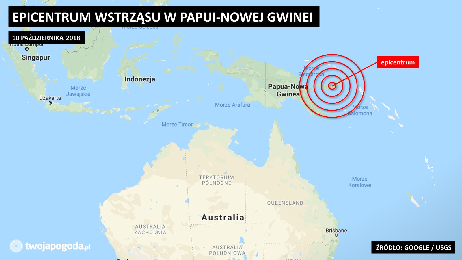 Potężny wstrząs w Papui-Nowej Gwinei