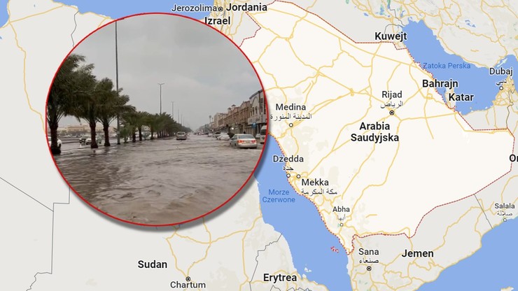Arabia Saudyjska: Ulewne deszcze i powodzie w pustynnym kraju