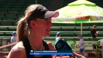 Zuzanna Pawlikowska, tenisistka z Polski, udziela wywiadu.