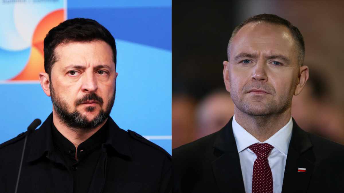 Portrety Wołodymyra Zełenskiego i Marcina Przydacza.