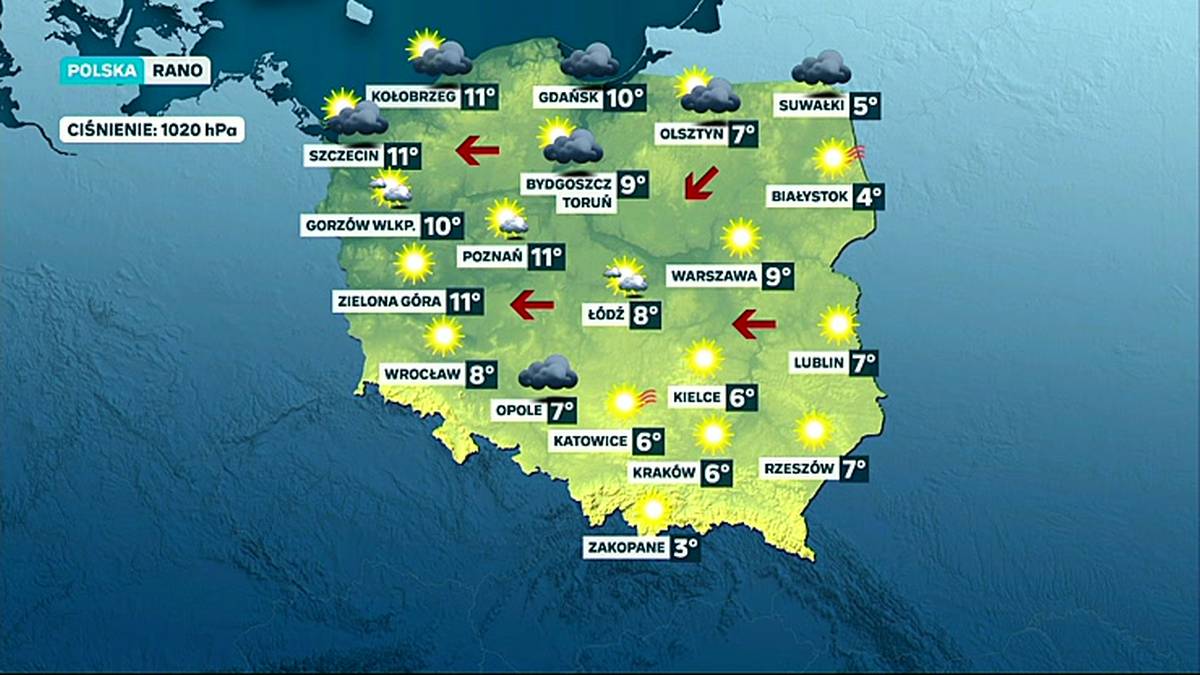 Prognoza pogody - środa, 30 września - rano