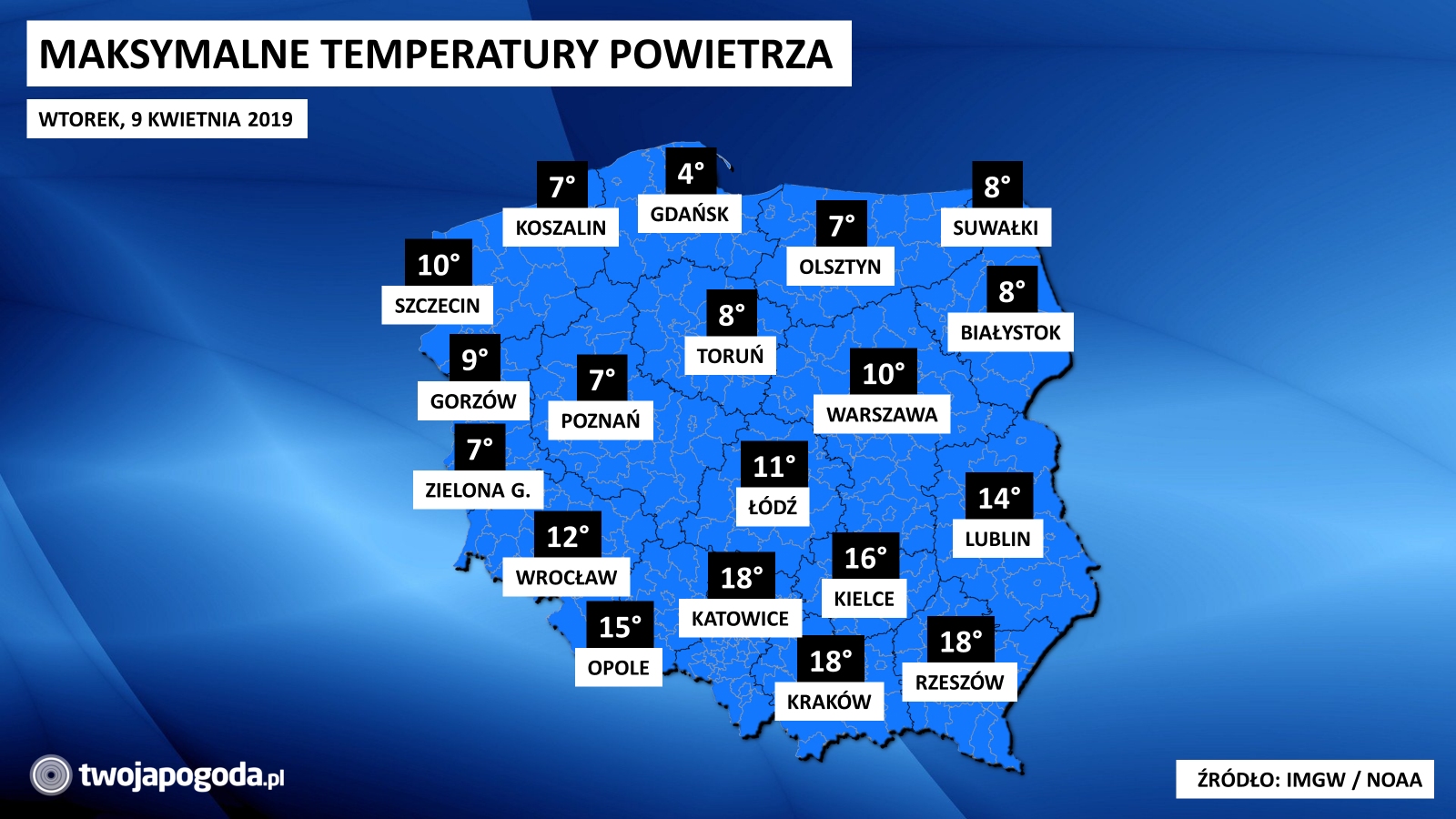 Na północy zimno, na południu ciepło