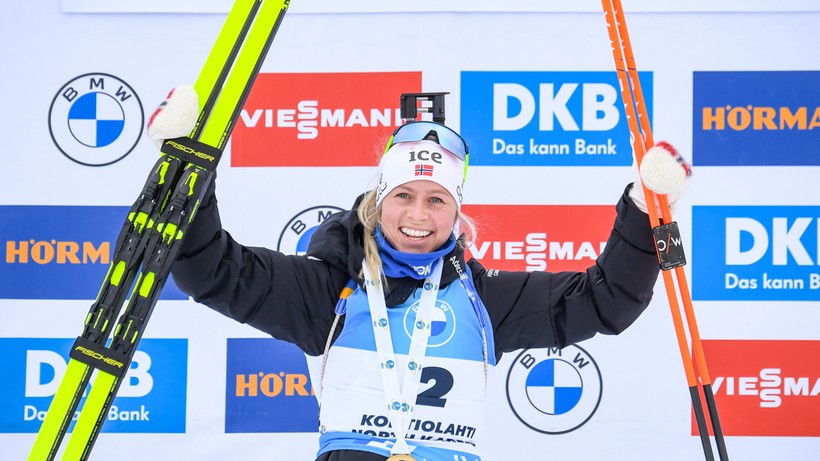 PŚ w biathlonie: Wygrana Eckhoff w biegu na dochodzenie w Kontiolahti, Polki daleko