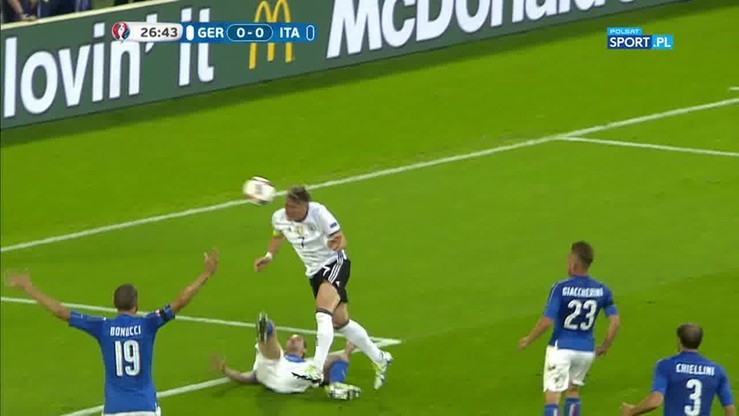 Niemcy - Włochy: Nieuznany gol Schweinsteigera! Faulował? (WIDEO)