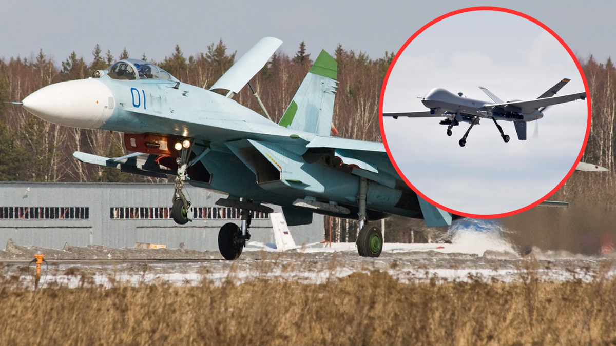 Morze Czarne: Rosyjski myśliwiec Su-27 zderzył się z amerykańskim dronem "Reaper"
