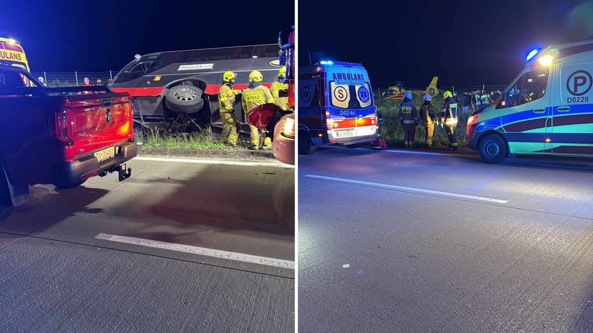 Wypadek autokaru na A4. Na pokładzie 50 obcokrajowców