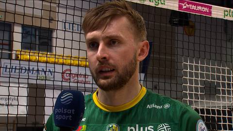 Mateusz Bieniek, siatkarz, udziela wywiadu