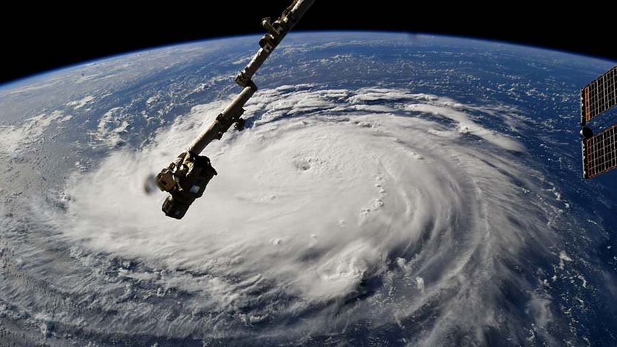 Huragan Florence widziany z pokładu Stacji Kosmicznej. Fot. NASA / ISS.