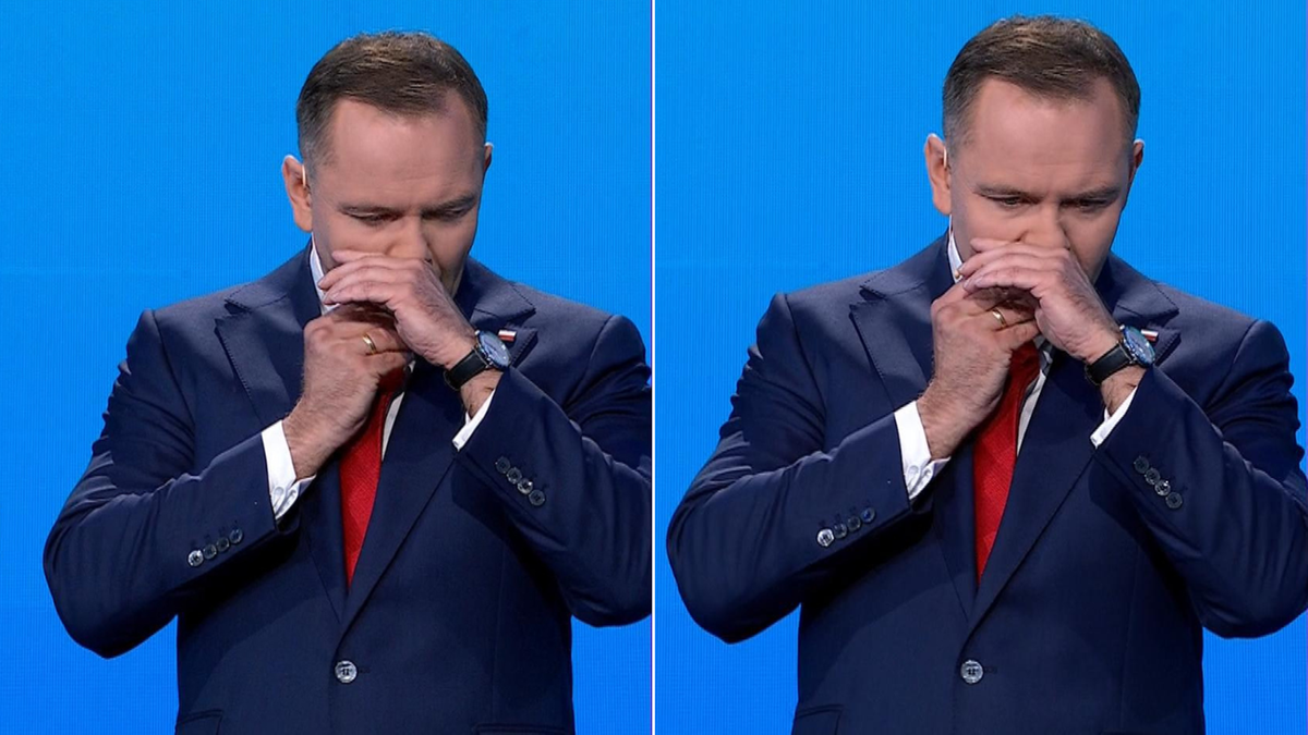 Dziwny gest Nawrockiego na debacie. Sztab komentuje