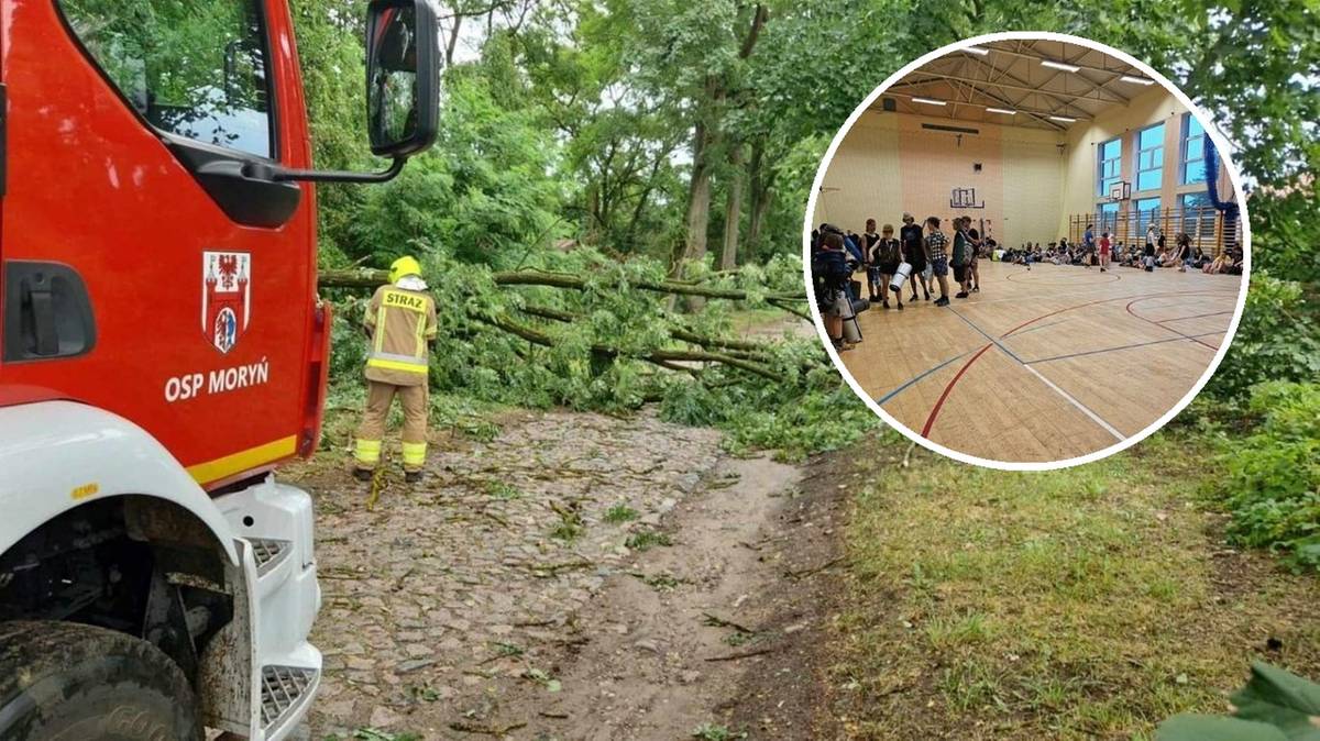 Ewakuacja harcerzy, poszkodowany strażak. Groźne nawałnice nad Polską