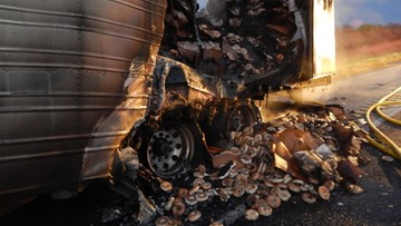 17 tys. kg mrożonych bajgli spłonęło w ciężarówce na autostradzie