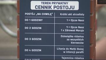 Modlitwa za postój. Nietypowy cennik na parkingu pod Poznaniem