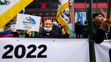 Tybetańczycy protestują przeciwko Igrzyskom Olimpijskim w Pekinie