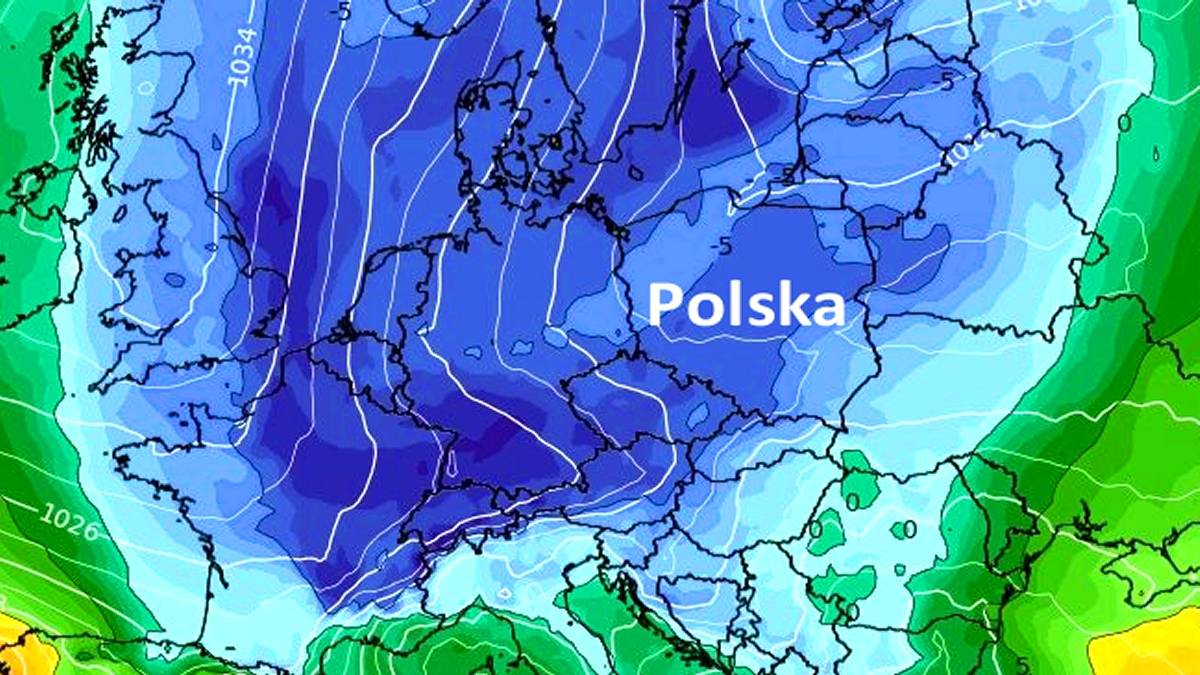 Arktyczne powietrze płynie nad Polskę. Fot. wxcharts.com