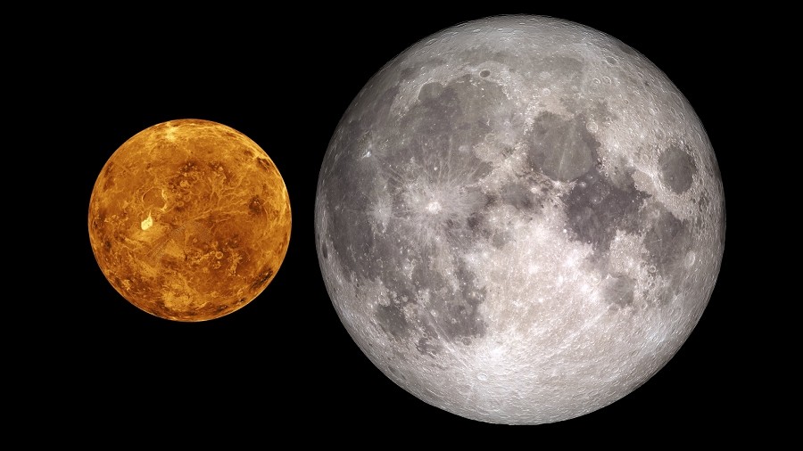 Wenus i Księżyc. Fot. NASA.