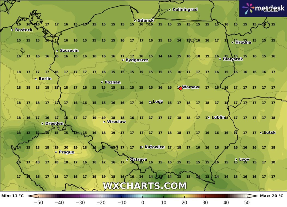 W całym kraju będzie bardzo chłodno - zwłaszcza jak na lipiec Fot. WXCHARTS