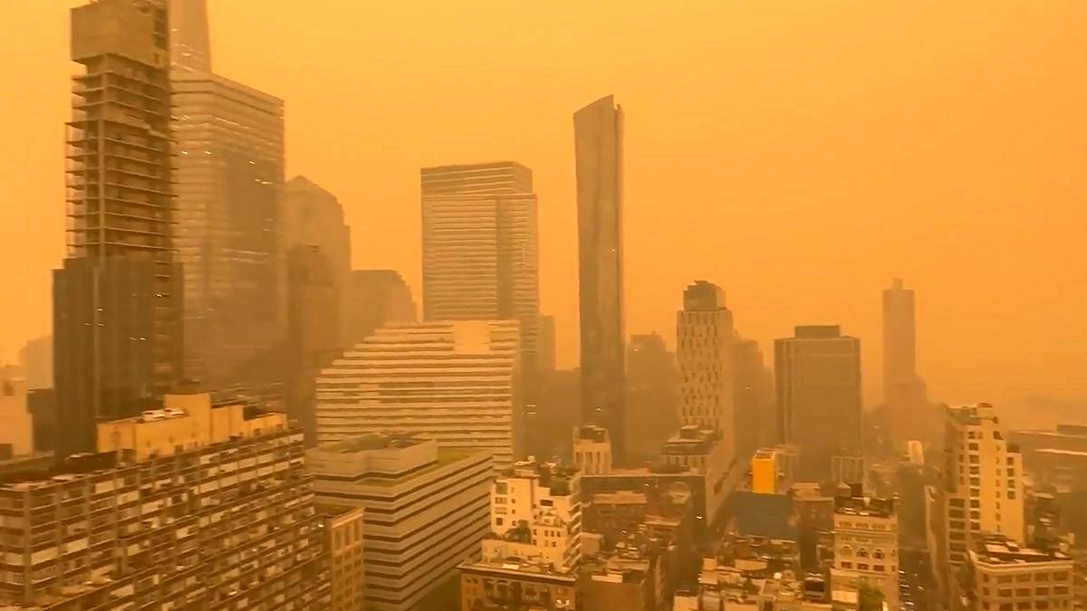 Apokaliptyczna atmosfera w Nowym Jorku. Fot. Twitter / @damadanoite14.