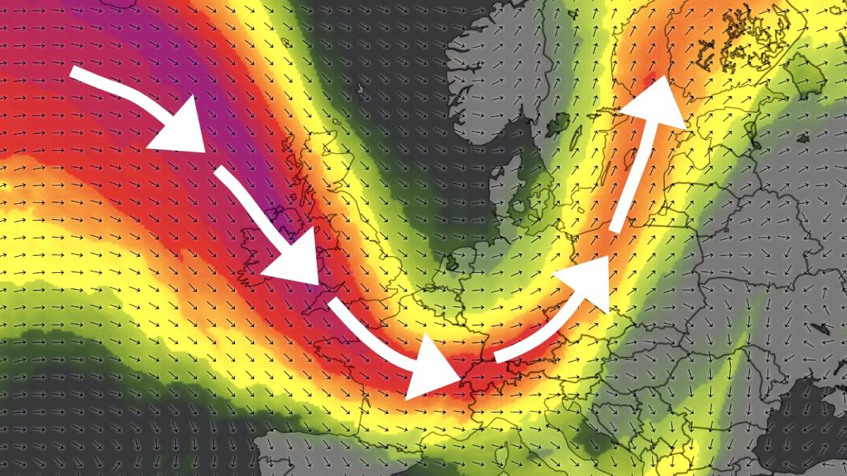 Meandrujący prąd strumieniowy zmieni pogodę. Fot. imweather.com