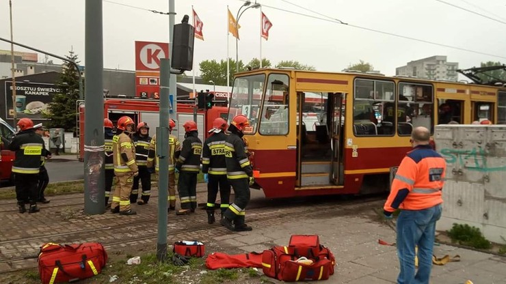 Pięć osób rannych po wykolejeniu się tramwaju w Łodzi