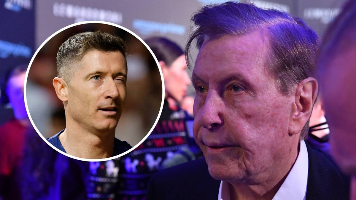 Zdjęcie przedstawia portret Roberta Lewandowskiego w okręgu oraz ujęcie twarzy Piniego Zahaviego obok.