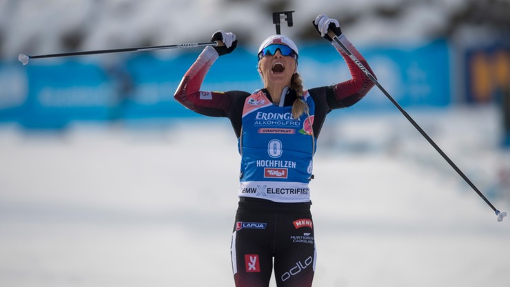 PŚ w biathlonie: Trzecia z rzędu wygrana Eckhoff, Polki daleko